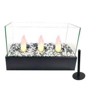 La cheminée rectangle — Deux flammes, zéro fumée.