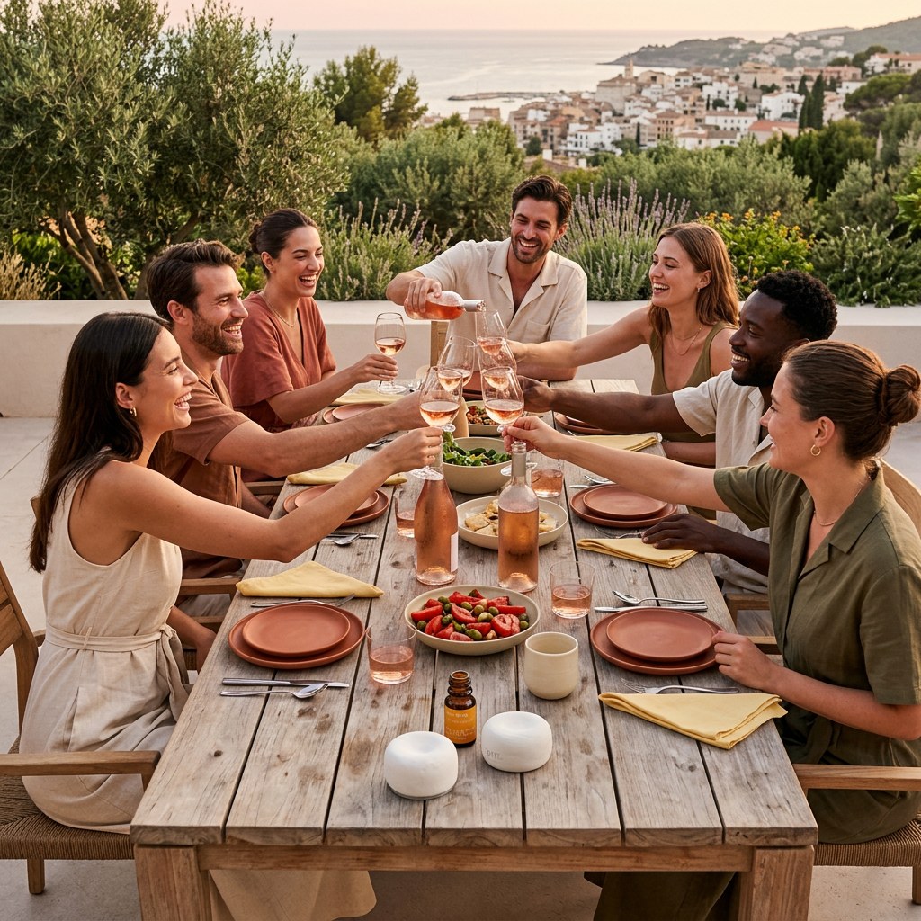 Tablée en terrasse avec Le galet parfumé