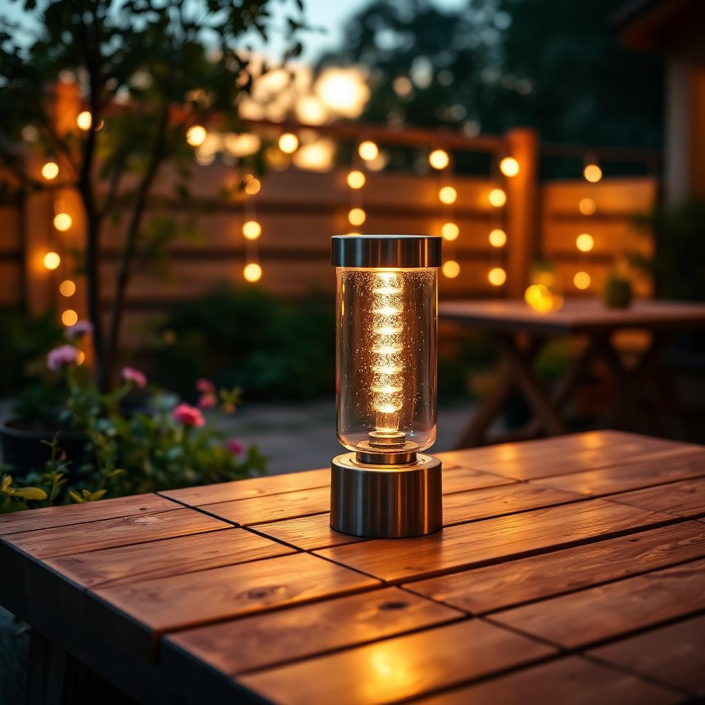 La lampe solaire inox — La pièce maîtresse du jardin.